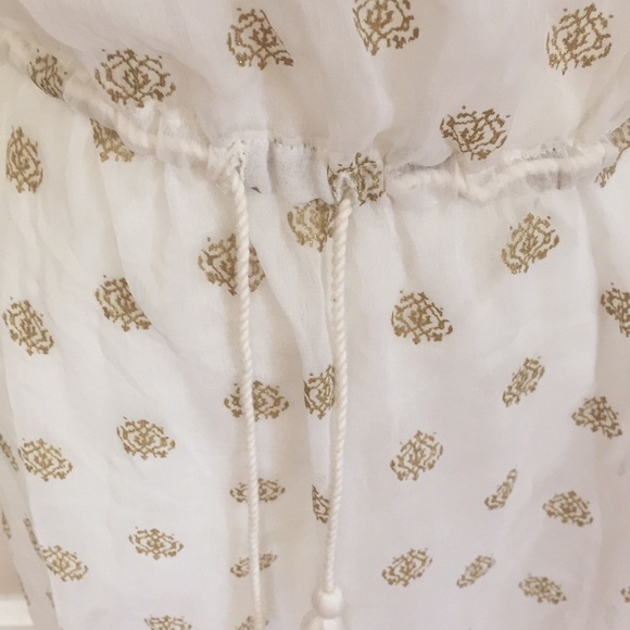 Lucky Brand gold and cream sleeveless hi/low dress - Picture 3 of 7